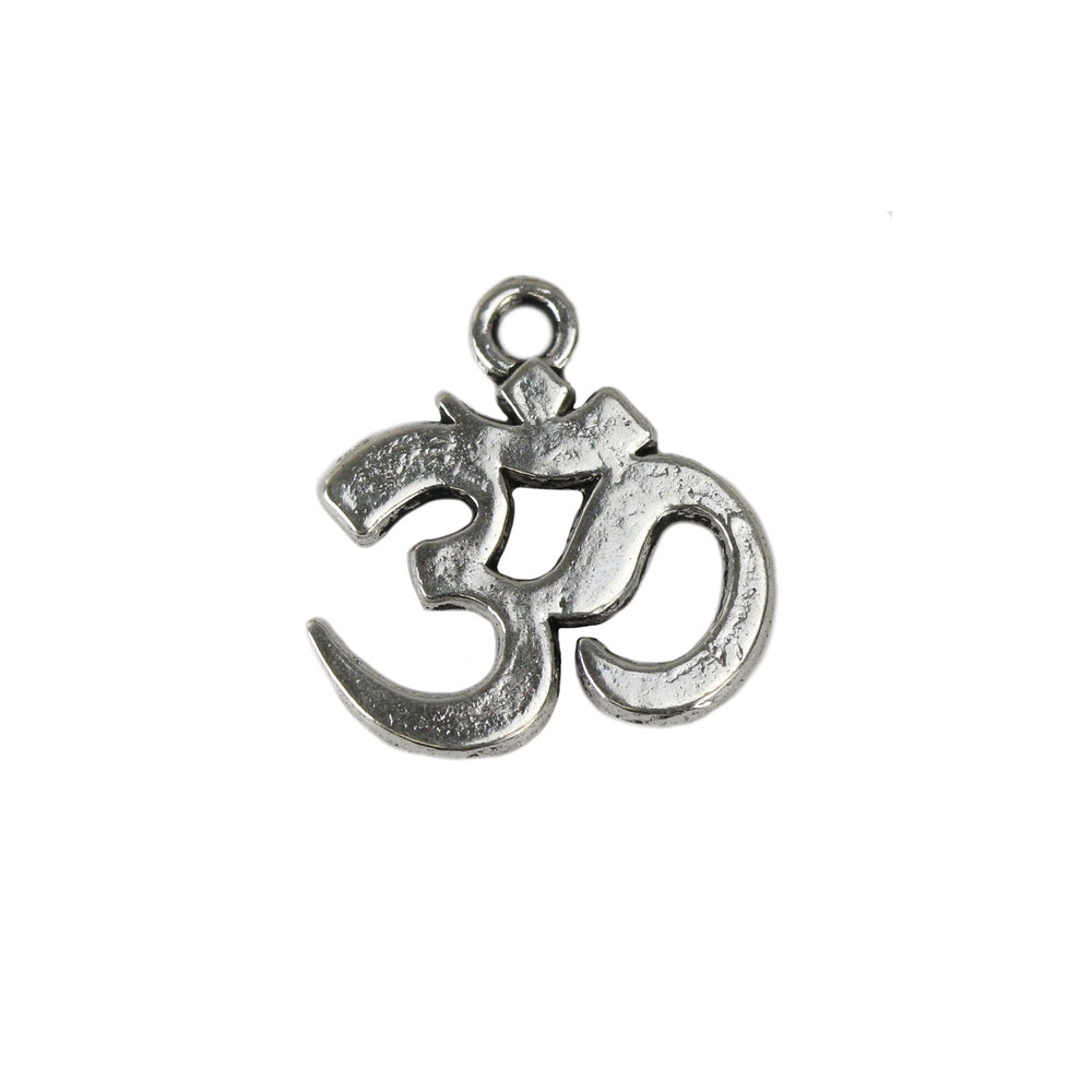 Charms & Solderable Accents Base Metal Om Charm, Pack of 10